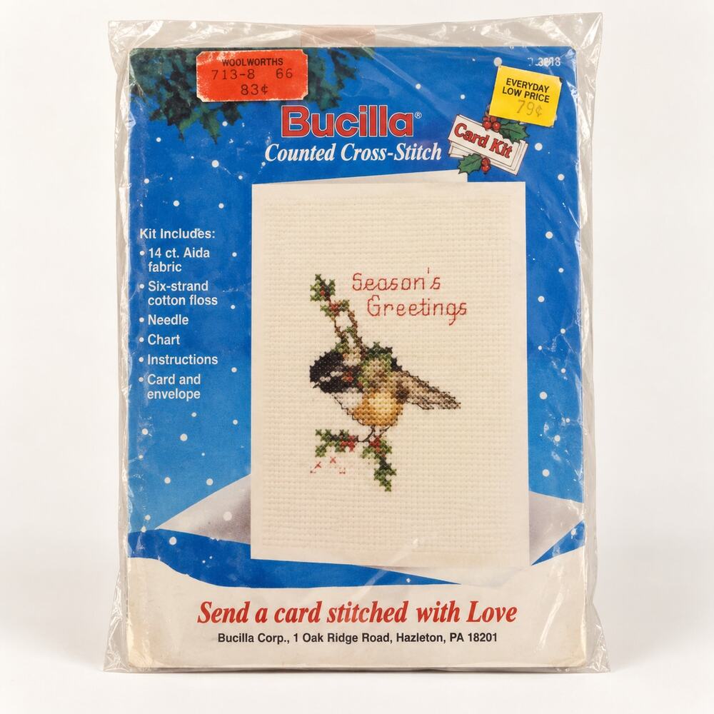 1988 Titan Needlecraft "Seasons Greetings"Cross Stitch Card Kit